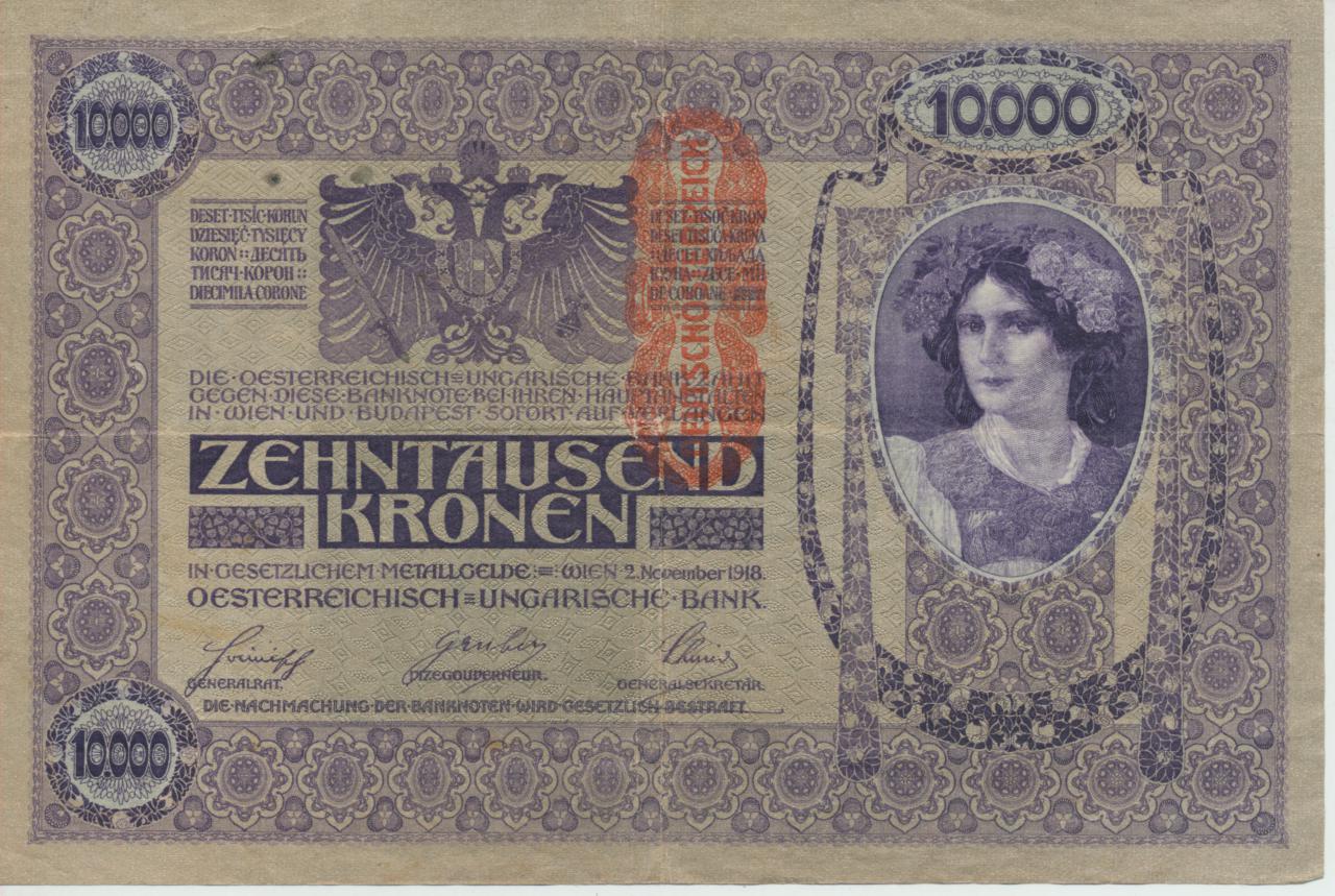 Banknote "10.000 Kronen", 1918
