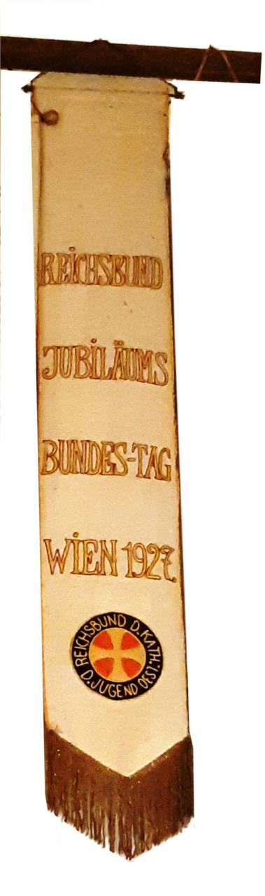 Fahnenband des Reichsbundes kath. d. Jugend Österreichs zum Jubiläumsbundestag in Wien 1927 