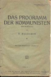 1 Broschüre "Das Programm der Kommunisten", 1918