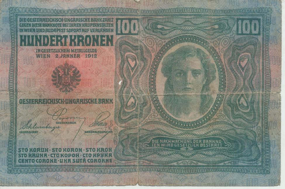 Konvolut an Kronen-Banknoten der Jahre 1912-1916, 1918, 1922