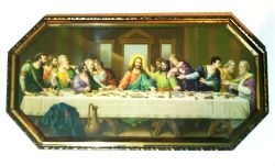 Gemälde mit Kunstdruck "Das letzte Abendmahl", 19-20Jh.