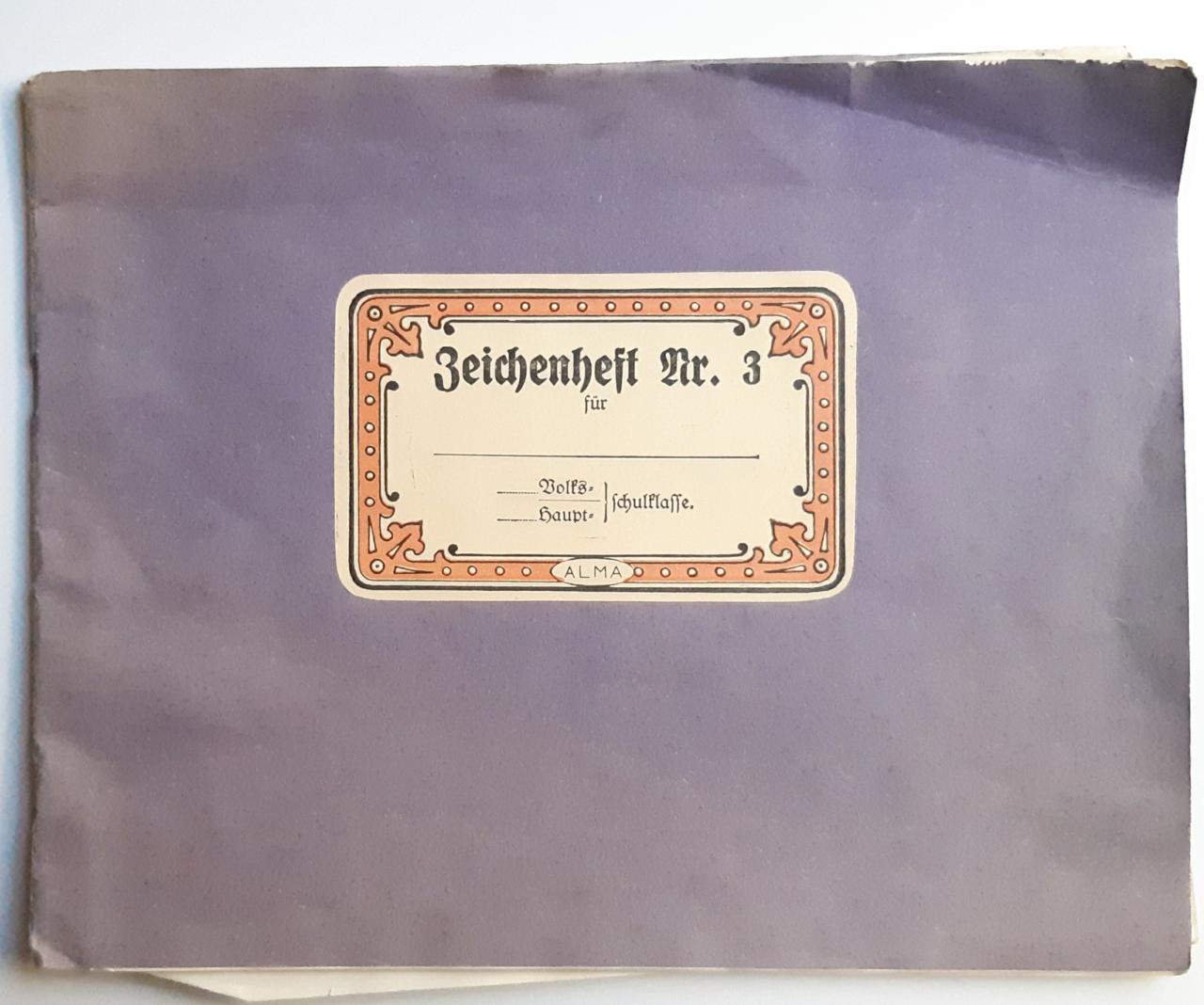 Schulmaterial "Zeichenheft Nr. 3 mit Schnittmuster", um 1932