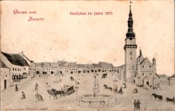 Auspitz Ansichtskarte Stadtplatz 1875