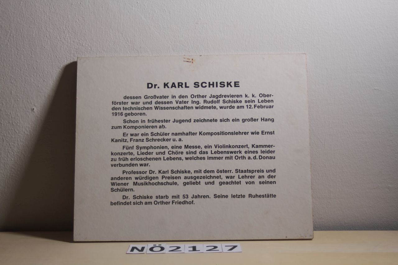 Inforamtionstafel Dr. Karl Schiske