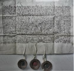 Fotokopie eines Testamentes  von 1436